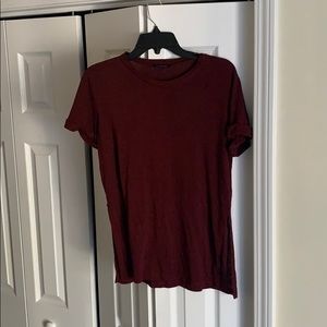 Burgundy T-shirt with Side Slits